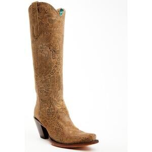 Corral Women’s Stamped Floral Suede Tall Western Tall Boots – Snip Toe – NEW!!🤠